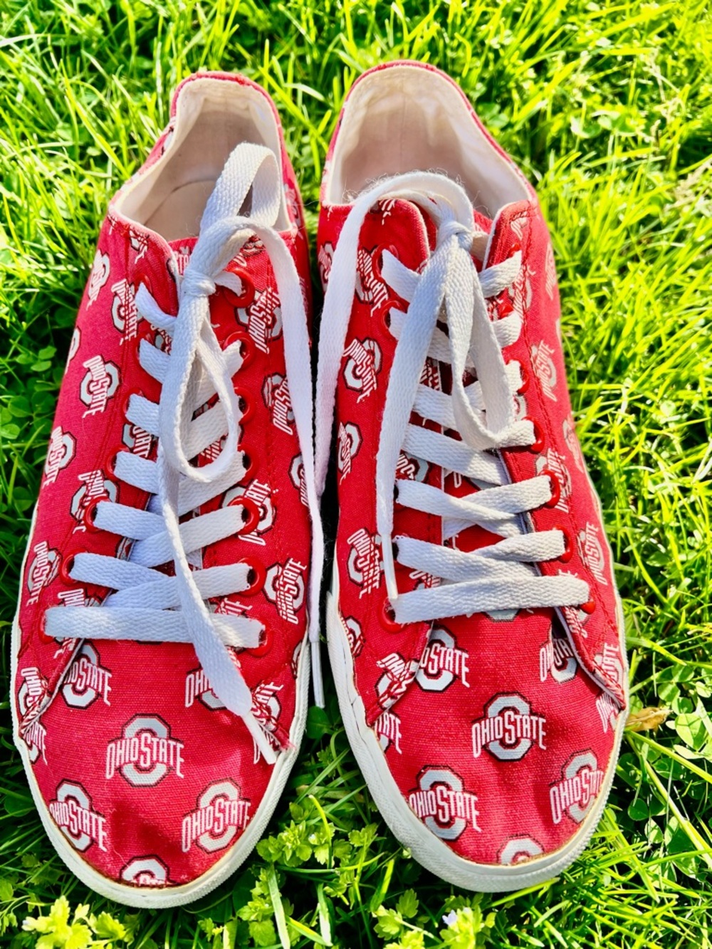 Row One OSU Buckeyes UNISEX Ohio State Canvas Sneakers Tennis Shoes M 8.5 / W 10